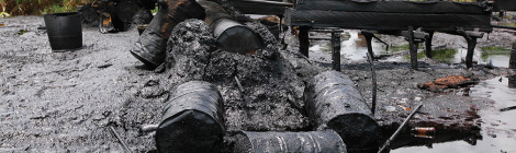 Nigerian Navy Destroys Illegal Oil Refineries